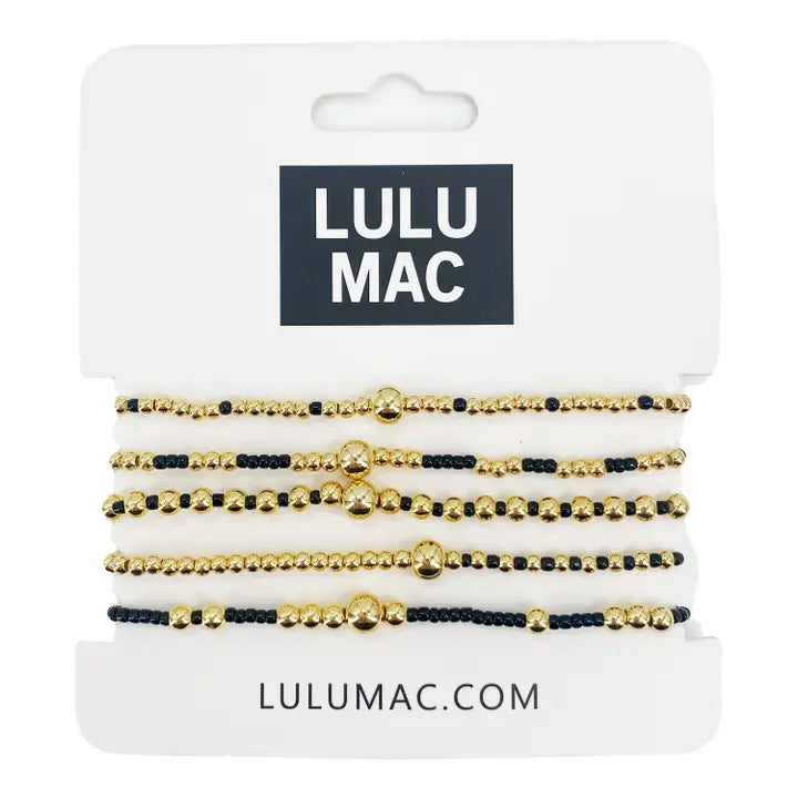 Lulu Mac Black & Gold Bracelet Set