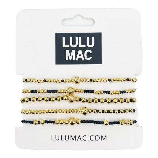 Lulu Mac Black & Gold Bracelet Set