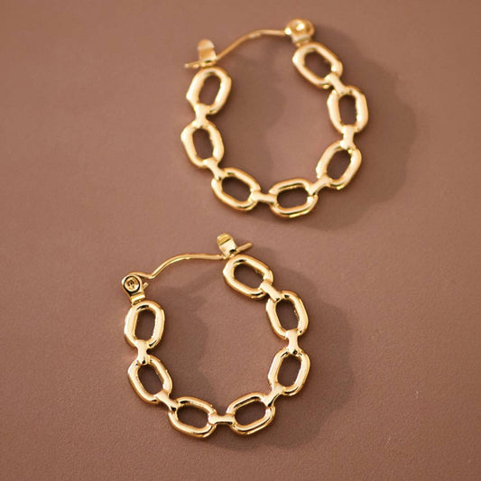 Closed Waterproof Stainless Steel Hoop Earrings