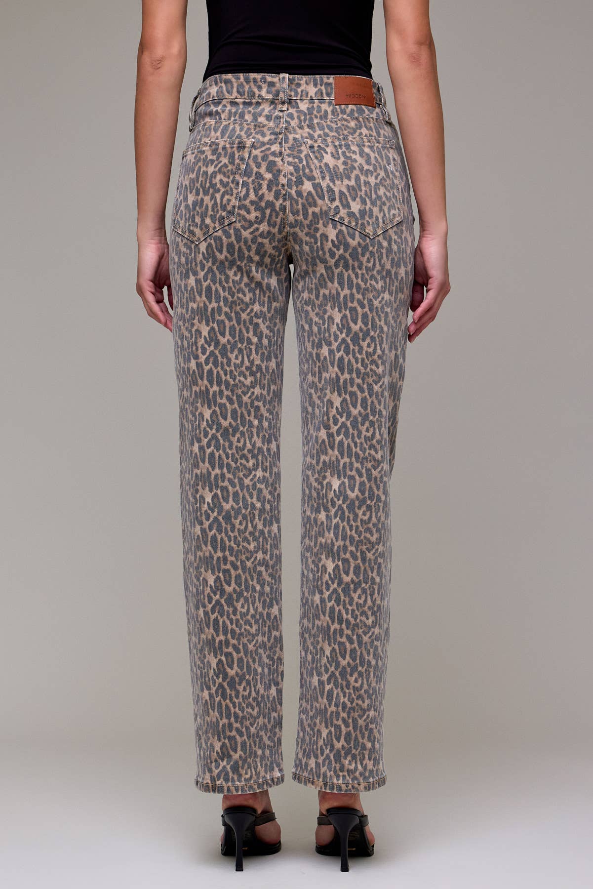 Cheetah Print Straight Jeans