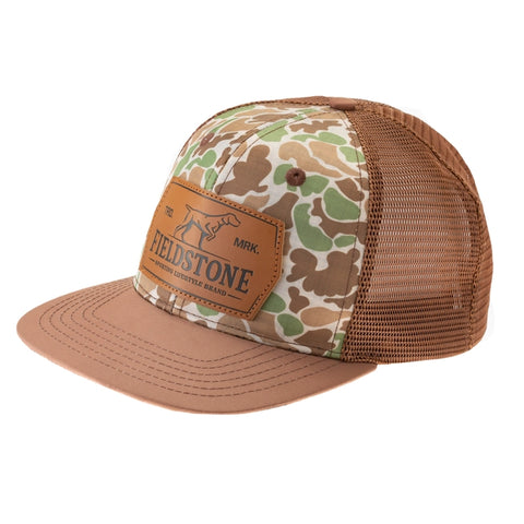 Youth Vintage Brown Bill Leather Patch Hat