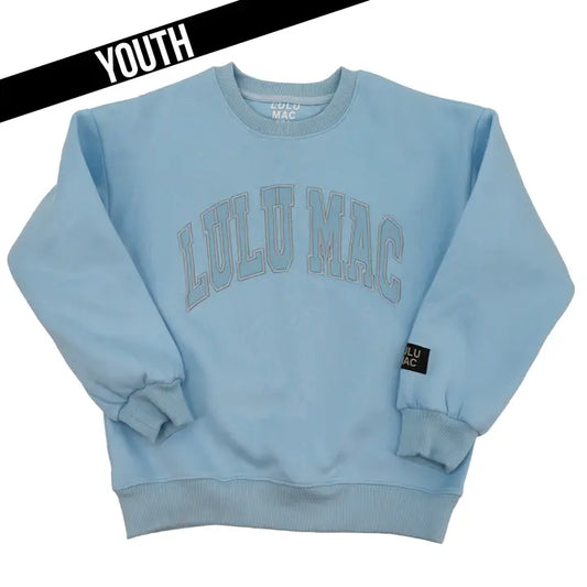 Youth Lulu Mac Light Blue Monogram Sweatshirt