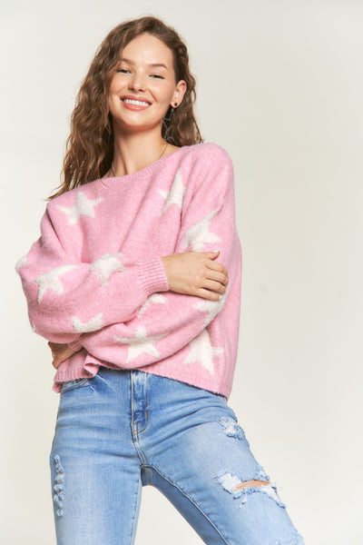 Pink Puff Star Sweater