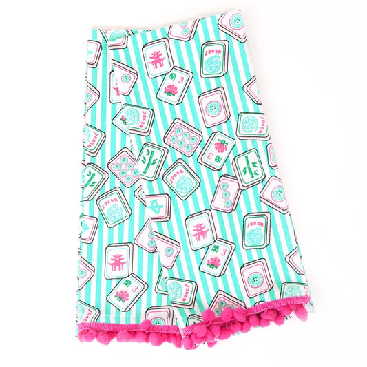 Mahjong Stripe Pom-Pom Kitchen Towel