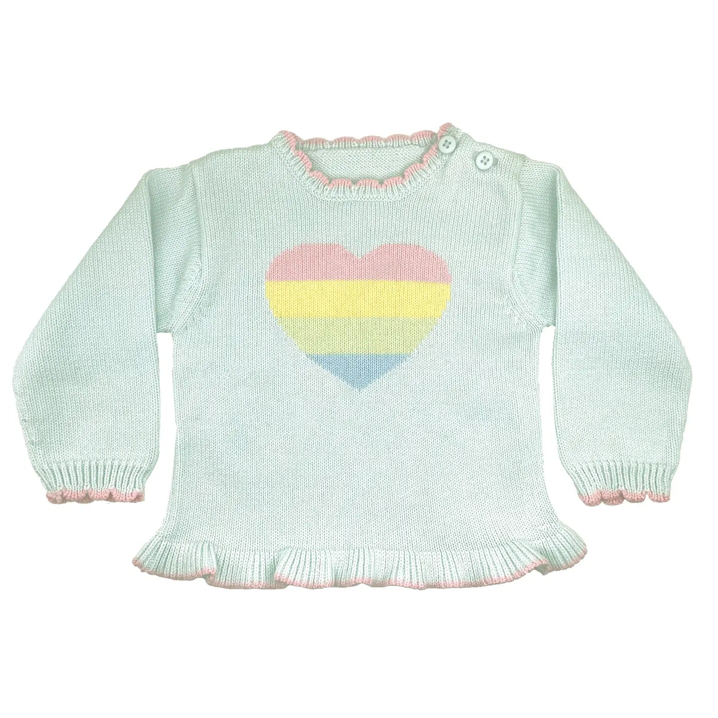 Rainbow Heart Knit Sweater