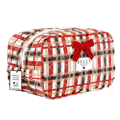 Plaid Quilted Cosmetic Bag
