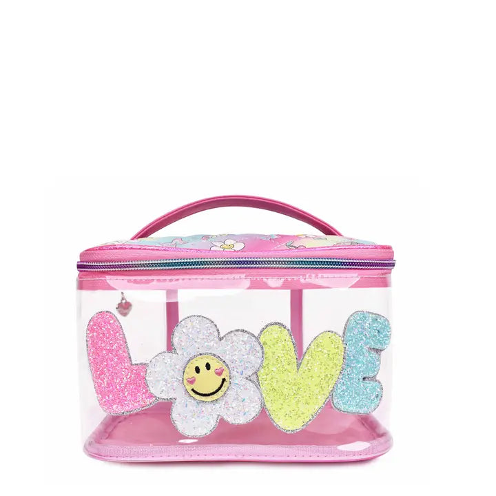 Clear Love Daisy Glam Bag
