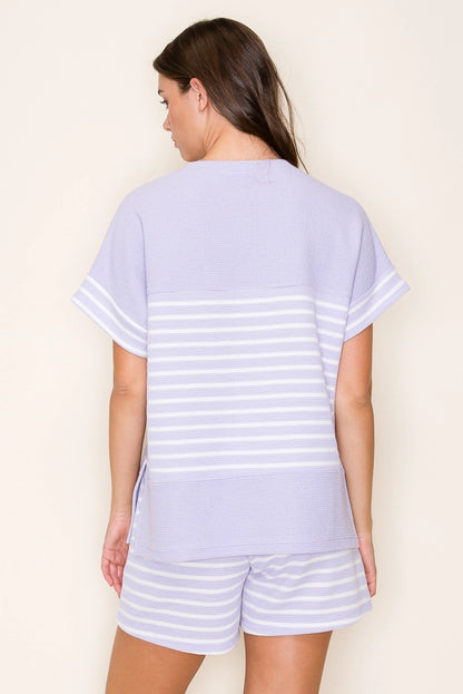 Lavender Stripe Cloudy Knit Jada Top