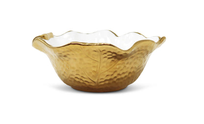 White/Gold Soup Bowls New Bone China Scalloped Edge