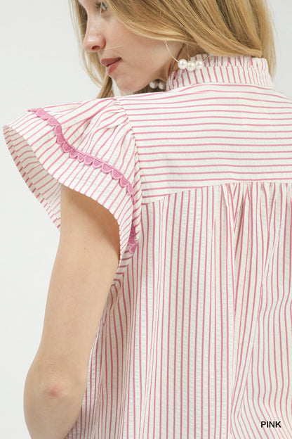 Charming Days Stripe Ruffle Top