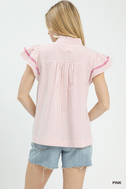 Charming Days Stripe Ruffle Top