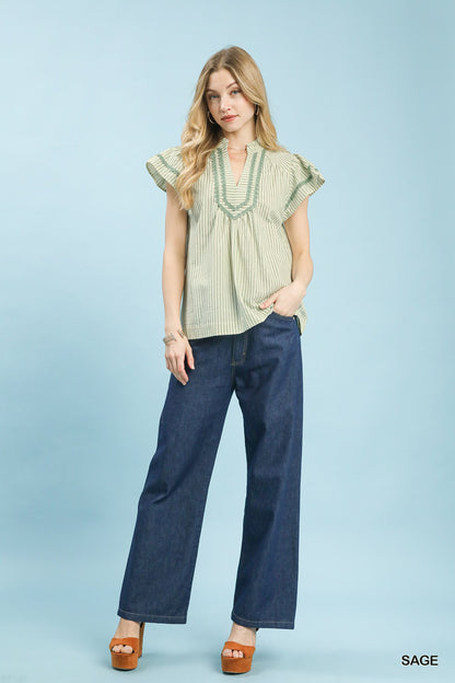 Charming Days Stripe Ruffle Top