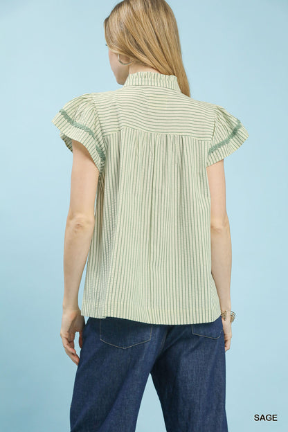 Charming Days Stripe Ruffle Top