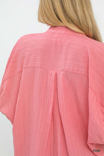 Pink Simple Charm Flutter Top