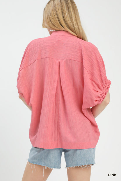 Pink Simple Charm Flutter Top