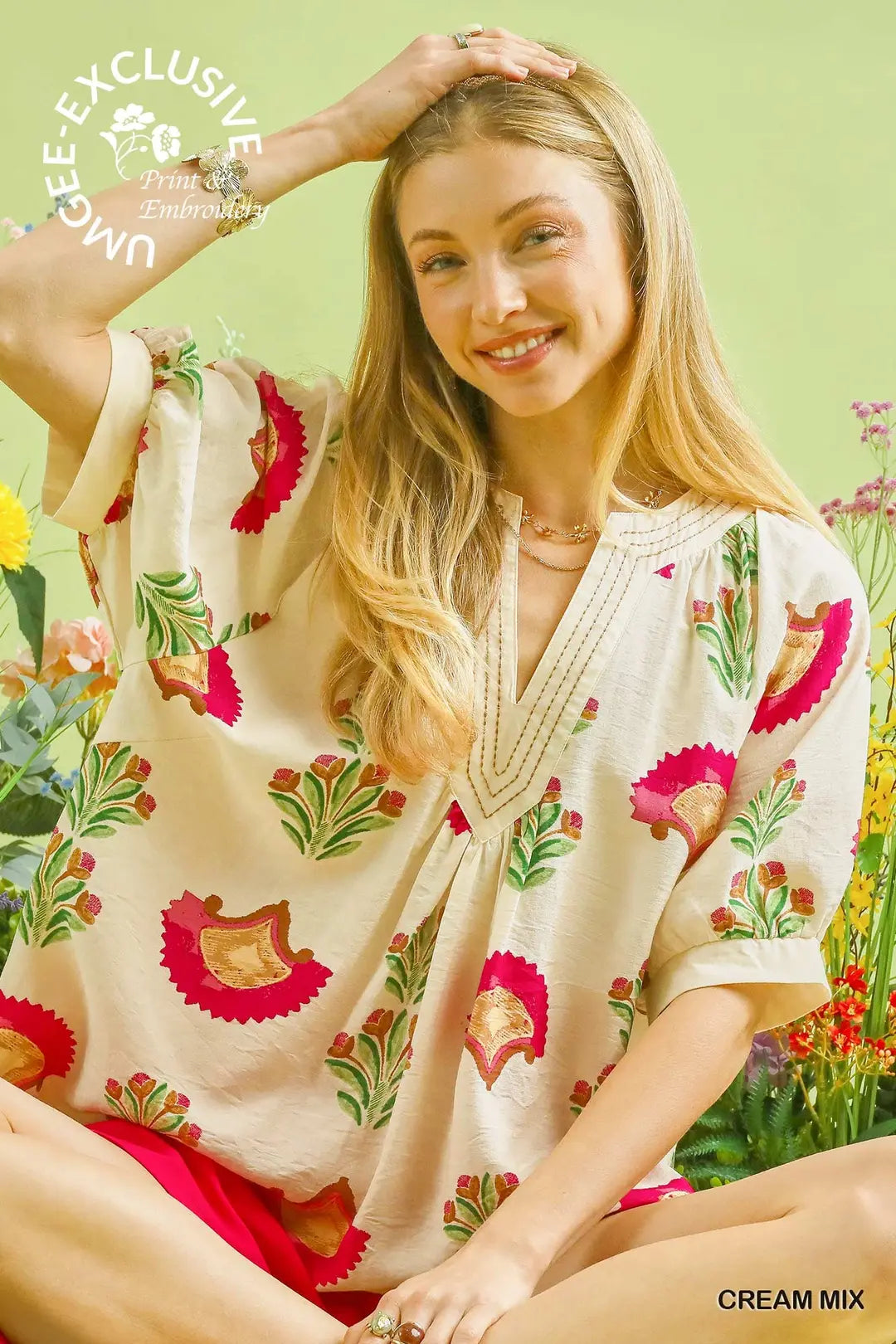 Cream Garden Party Top