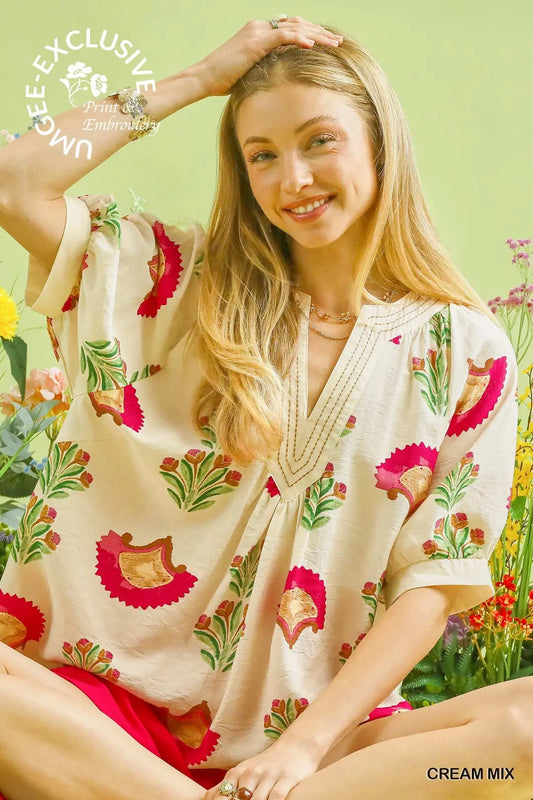 Cream Garden Party Top