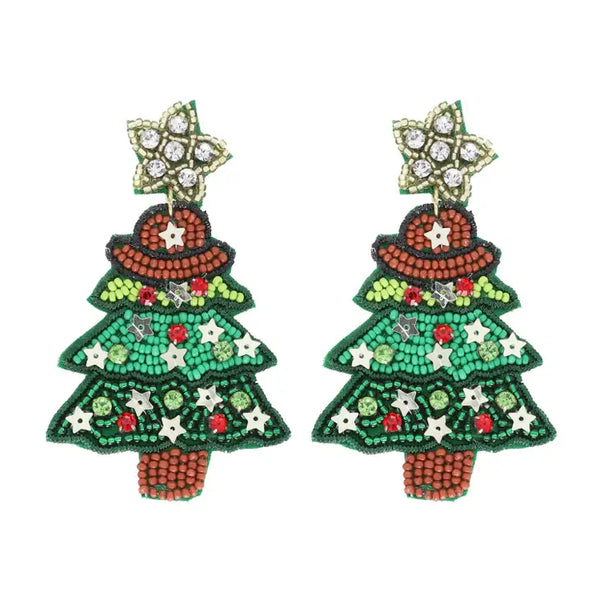 Deck The Halls Howdy Style Beaded Earrings