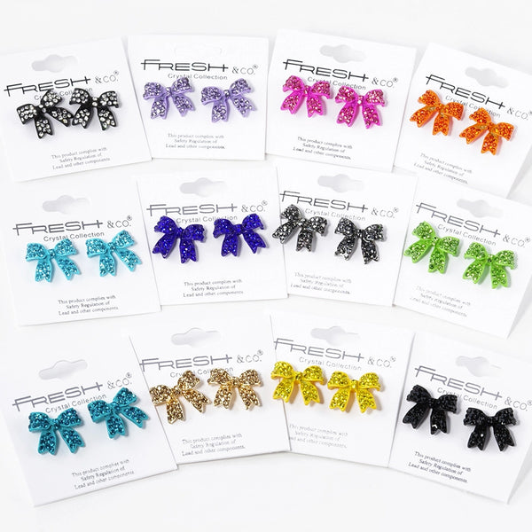 Rhinestone Bow Shape Post Earrings