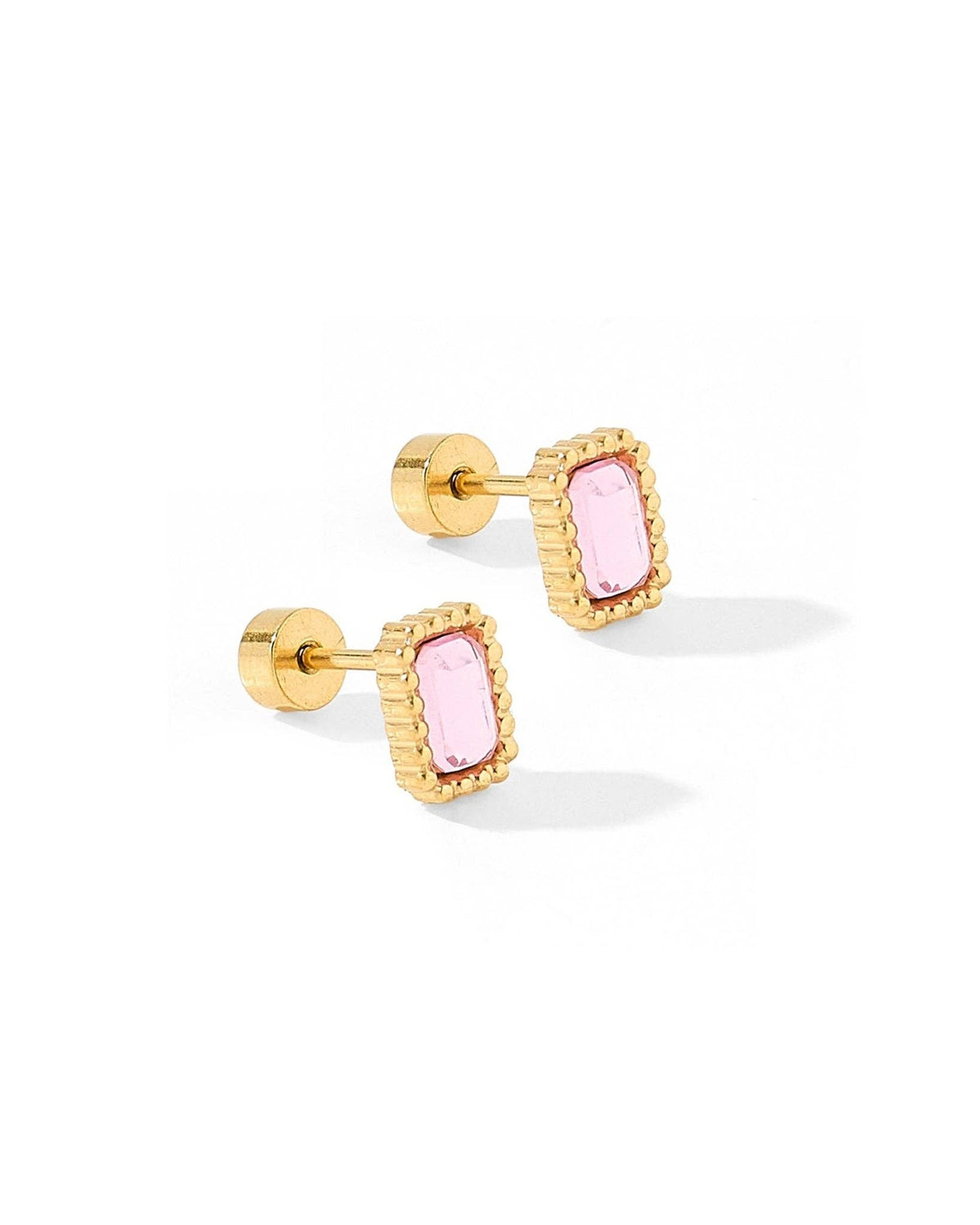 Madison Pink Screwback Stud Earrings