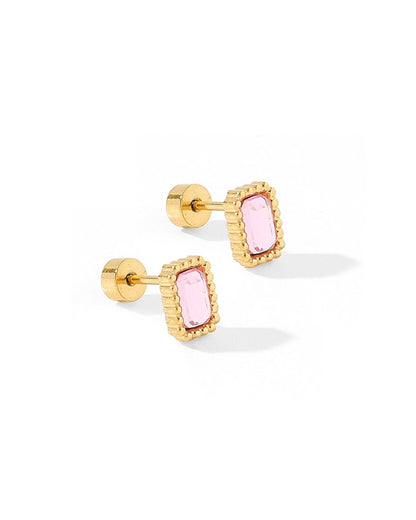 Madison Pink Screwback Stud Earrings