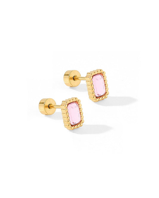 Madison Pink Screwback Stud Earrings