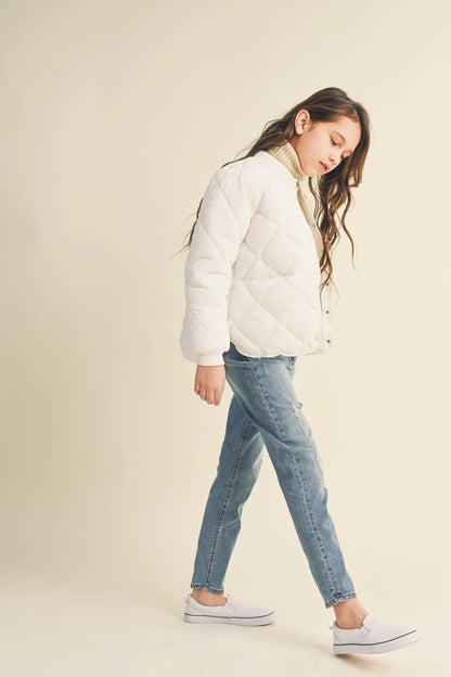 Tween Ivory Quilted Jacket