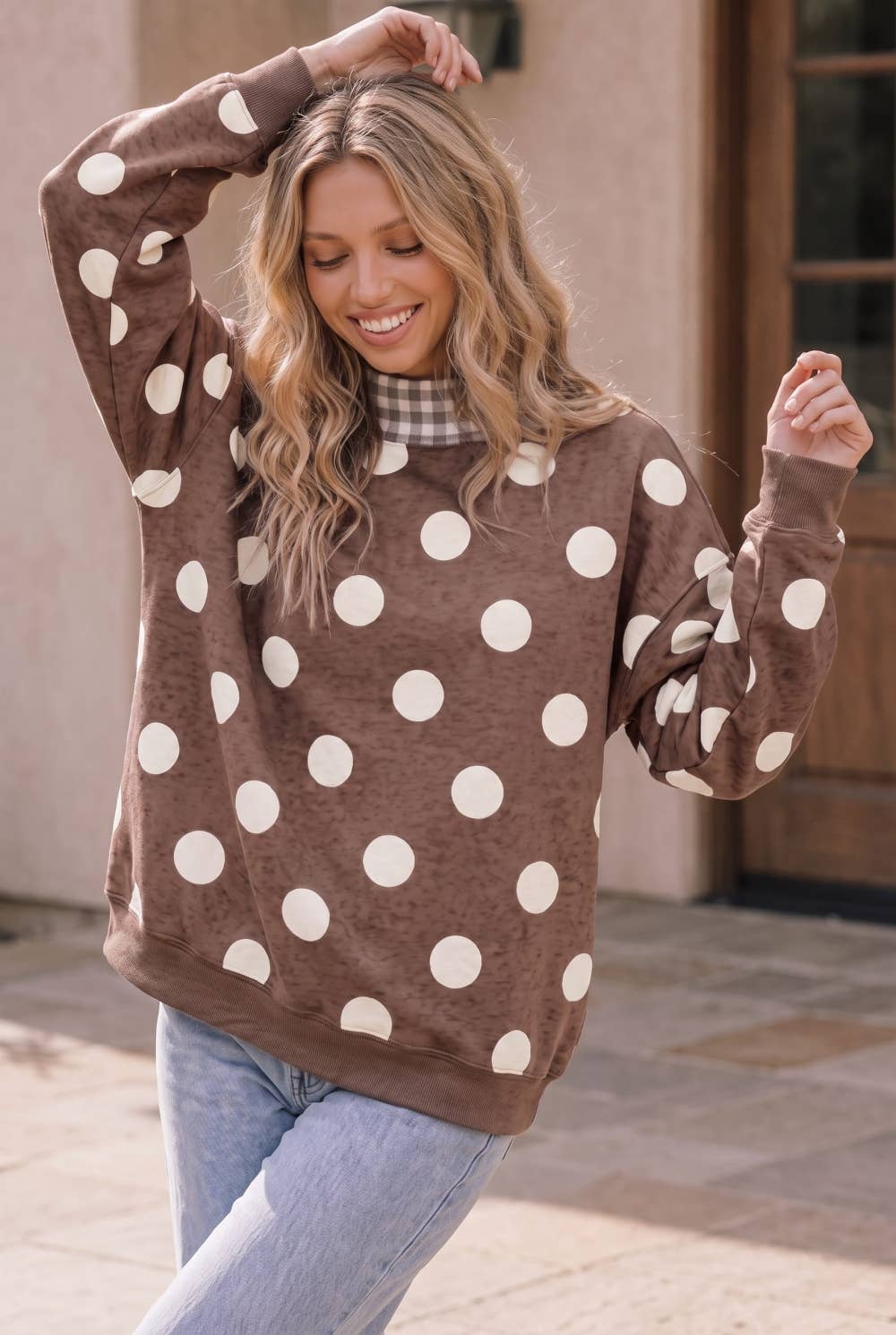 Mocha All The Dots Sweater