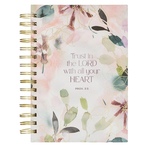 Purple Floral Trust in the Lord Prov. 3:5 Spiral Journal