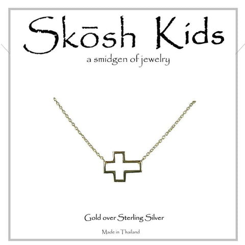 Skosh Kids Gold Open Cross Necklace