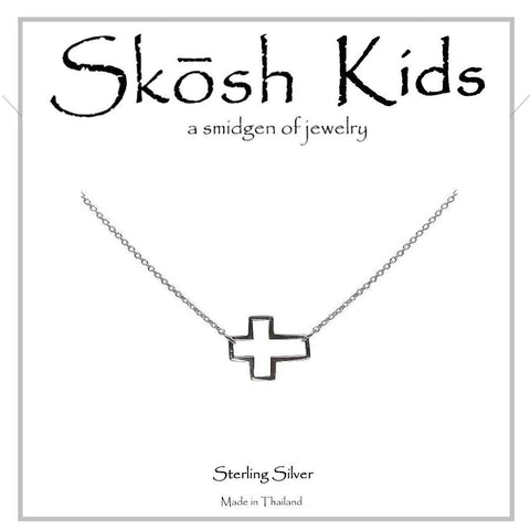 Skosh Kids Silver Open Cross Necklace