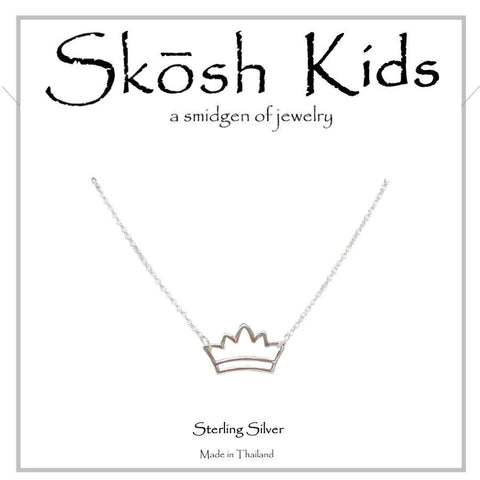 Skosh Kids Silver Open Crown Necklace