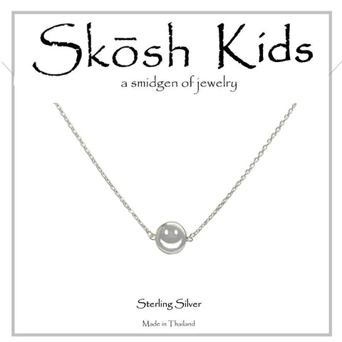 Skosh Kids Silver Smiley Face Necklace