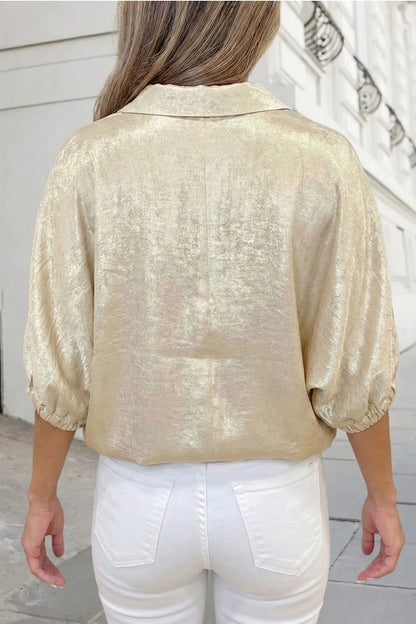 Midnight Glam Metallic Top