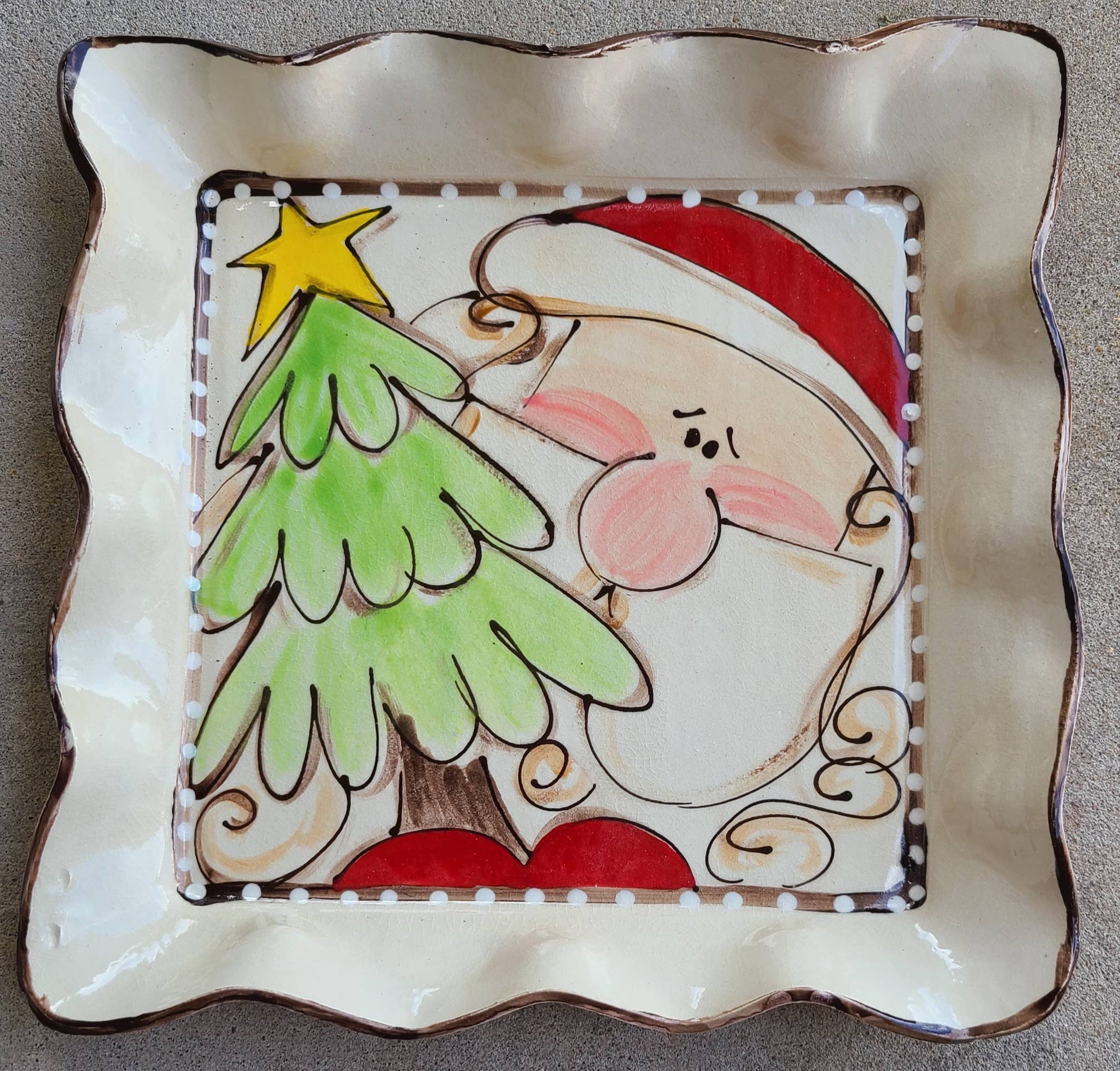 Santa Tree Square Platter