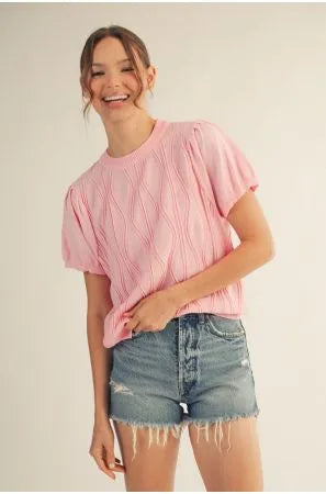 Rosy Waves Sweater
