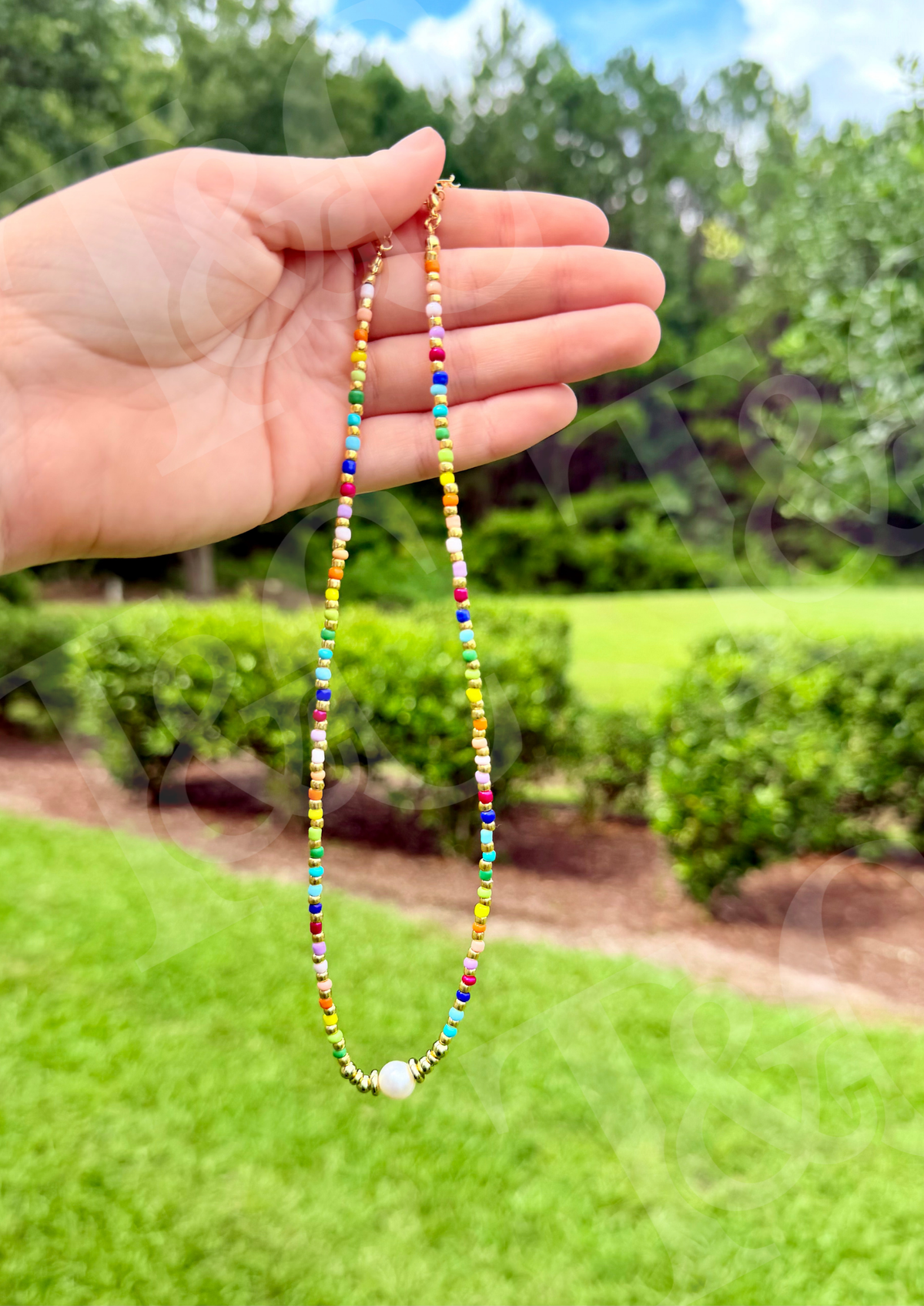 Multi Beaded Freshwater Pearl Necklace