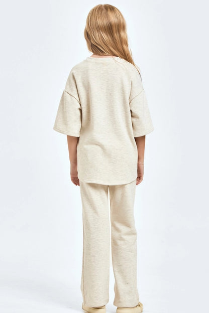 Youth Light Gray French Terry Top & Pant Set