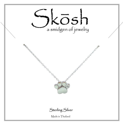 Skosh Silver Paw Print Necklace