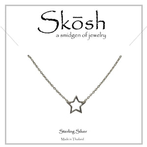Skosh Silver Hammered Star Necklace