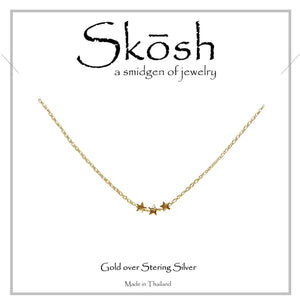 Skosh Gold Three Small Star Necklace