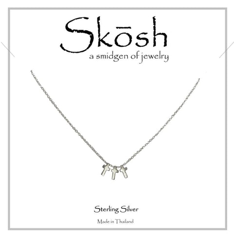 Skosh Silver Three Cross Necklace