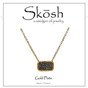 Skosh Gold Silver Druzy Necklace