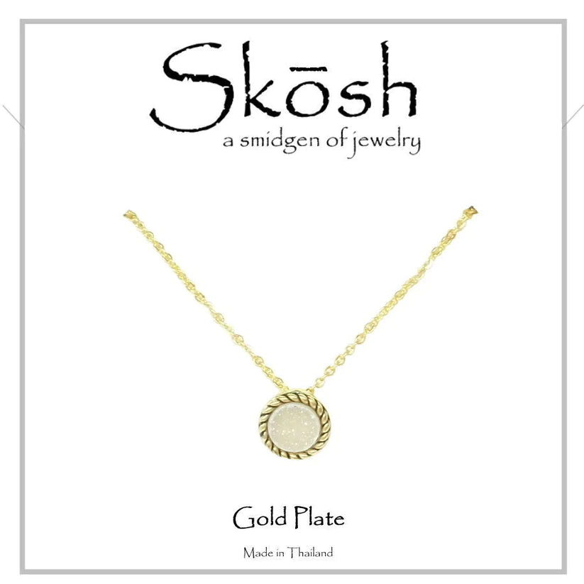 Skosh Antique Gold Opal Druzy Necklace