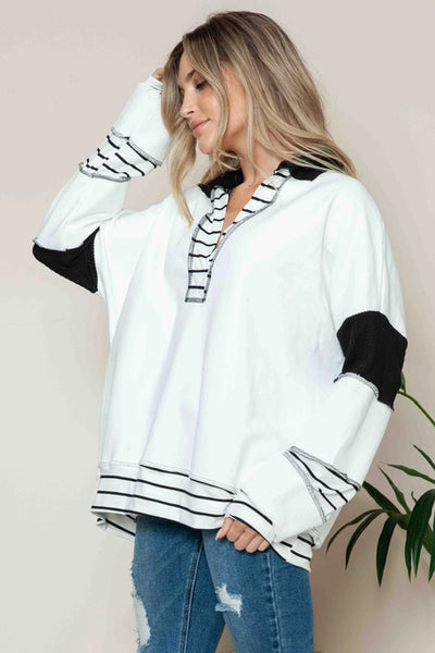 Black & White Striped Ezla Top