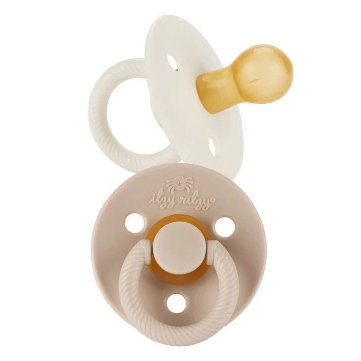 Itzy Soother™ Natural Rubber Pacifier 2-Pack - Coconut & Toast