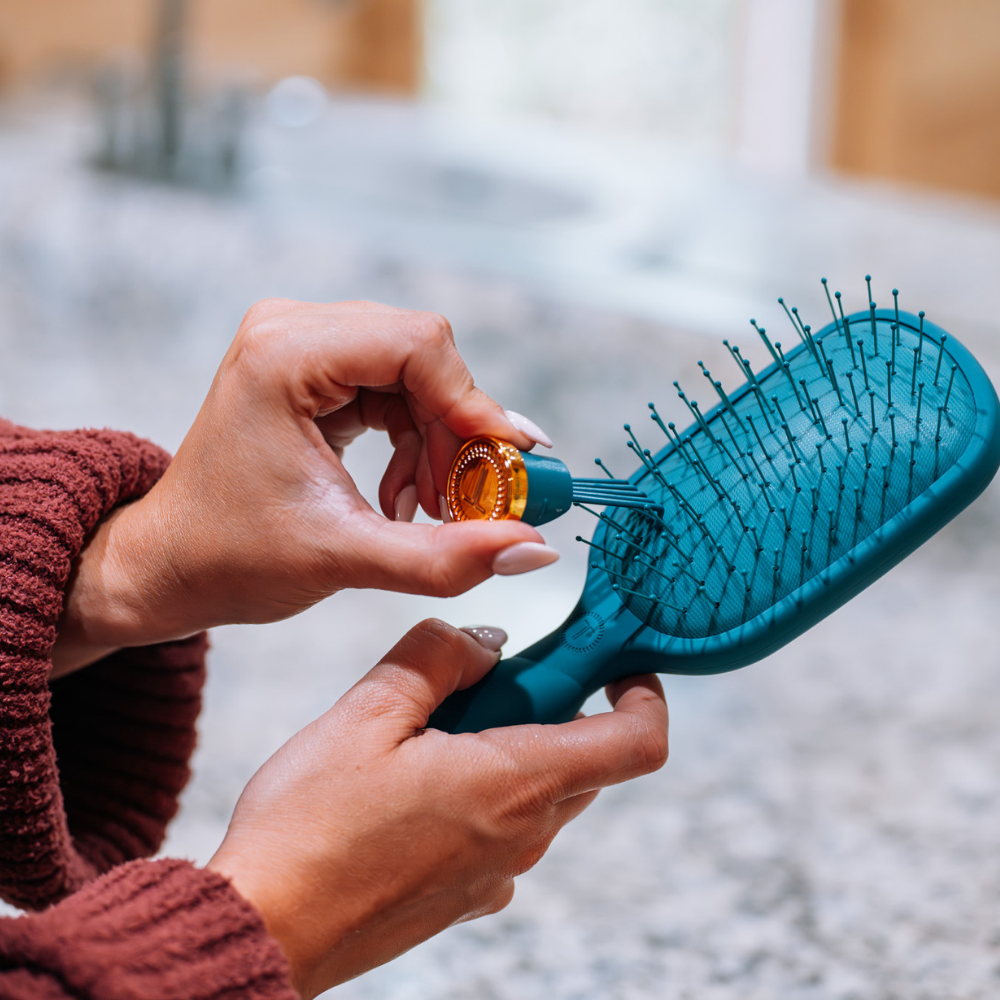 TELETIE Detangler Hair Brush for Medium Hair | Teal With It