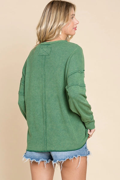 Hunter Green Mineral Knit Jami Top