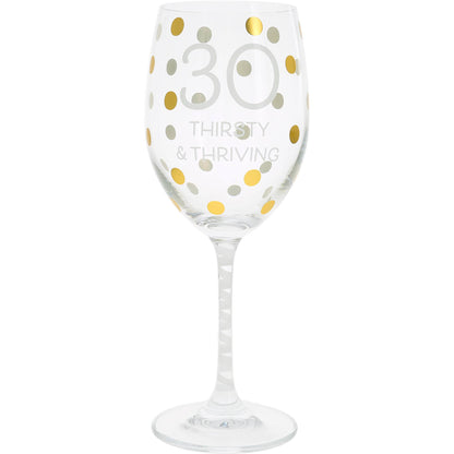 30th Gift Boxed 16 oz Crystal Wine Glass