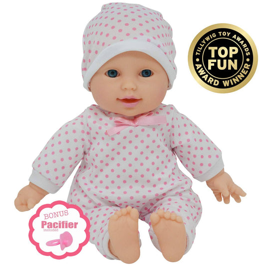 11" Doll Polka Dots with Pacifier
